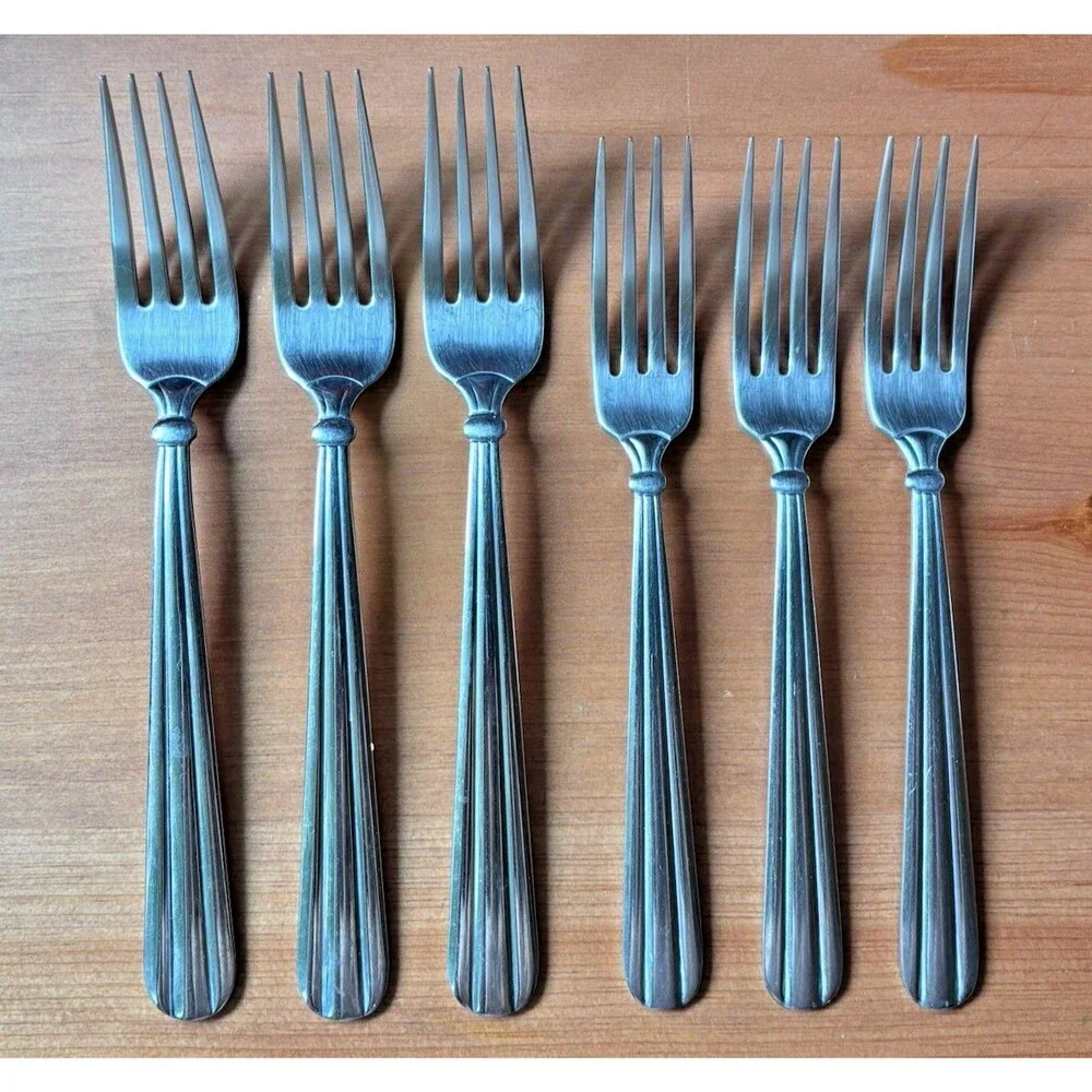 Oneida Unity Flatware 6 Forks 3- Dinner & 3 Salad  Stainless USA